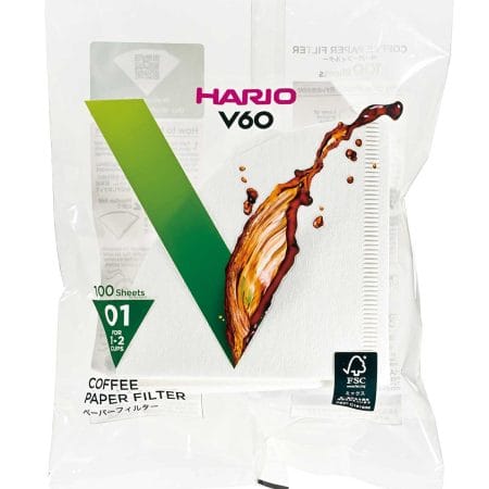 Hario V60 Coffee Filter Papers Size 02 - White (100 Pack Bag)